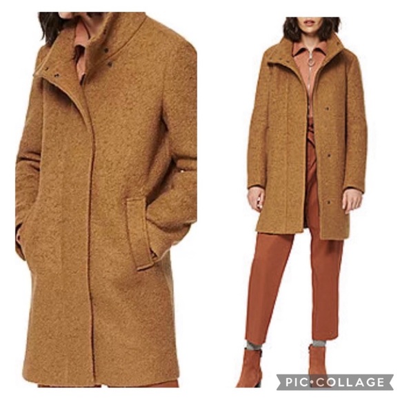 Marc New York Jackets & Blazers - Marc New York Wool Verda Bouclé Coat in Dark Camel Size XS